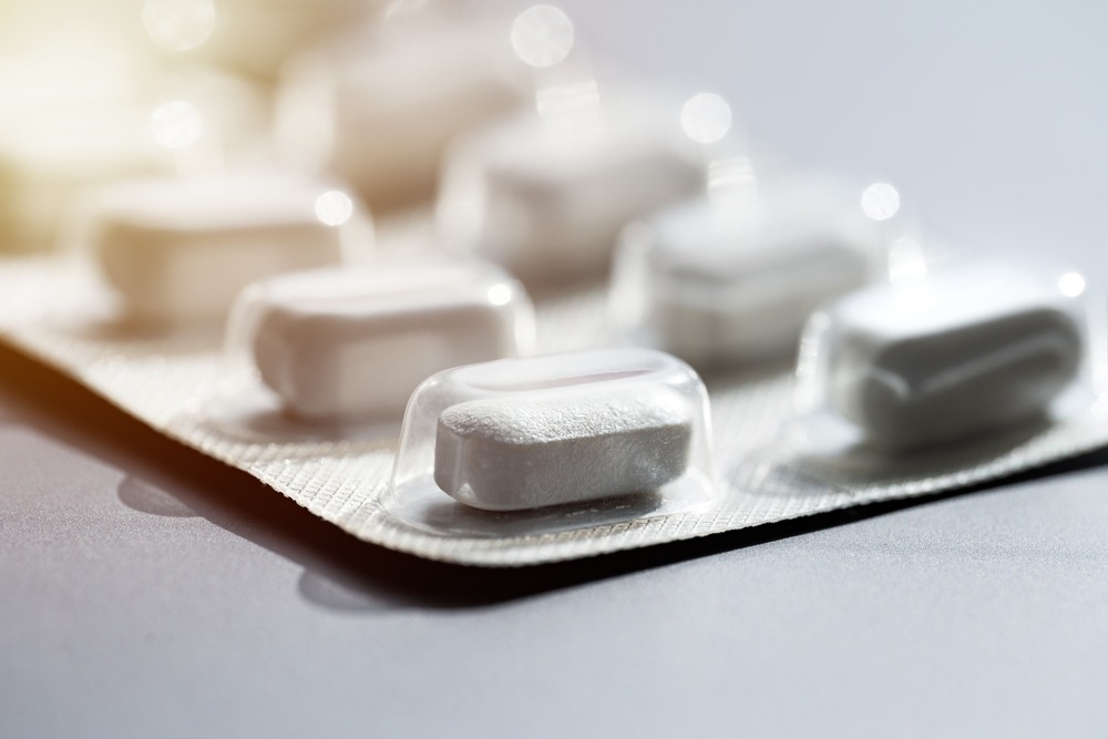 Closeup,Of,Pills,In,Blister,Pack.,Headache,Pills,,Painkillers,,Antibiotics